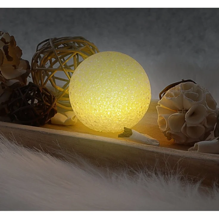 CEPEWA LED Dekolicht LED Deko Kugel Soft 3er Set Ø8cm warmweiß Kunststoff Lichtball – Bild 2