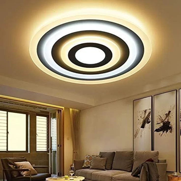 Euroton LED Deckenleuchte LED Deckenleuchte Deckenlampe 80*65*9 Fernbedienung dimmbar, LED fest integriert, kalt-warm 7000k-3000k stufenlos einstellbar, Mit Fernbedienung steuerber – Bild 2