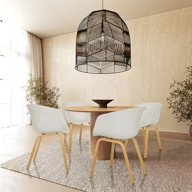 hjh LIVING Schalenstuhl Schalenstuhl OSLO W Esszimmerstuhl Kunststoff (Einzeln), Esszimmerstuhl, Beine aus Stahl mit Holzprint, skandinavisches Design – Bild 2