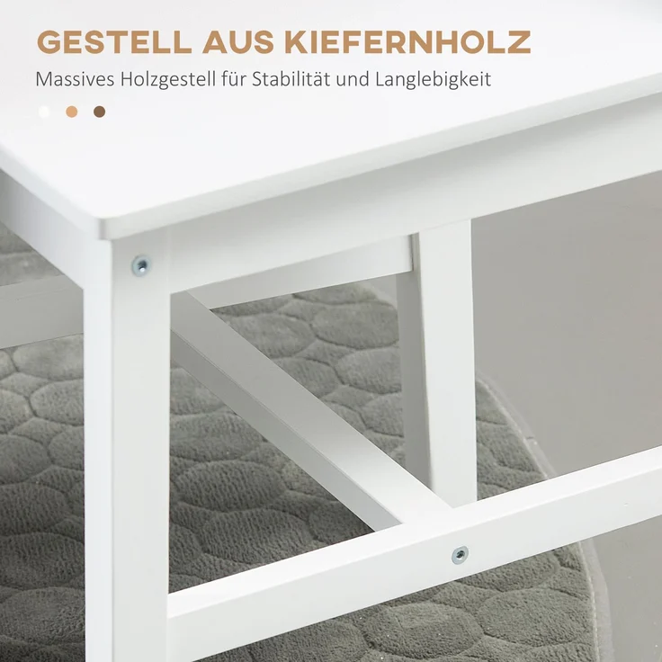 4er-Set Esszimmerstühle Küchenstühle Stühle, Massivholz, 41 cm x 46,5 cm x 85,5 cm, Weiß--Weiß--85.5x41x46.5cm--YOUDENOVA – Bild 8