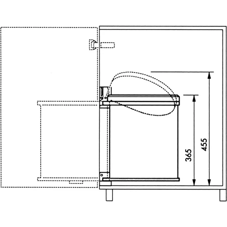 Hailo Schrank-Mülleimer Compact-Box 15 L Größe M Edelstahl 3555-101 415439 – Bild 4