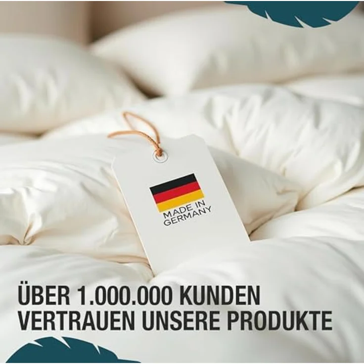 KNERST Federbettdecke Bettdecke mit weichen 10% Daunen & 90% Federn, Füllung: 90% Federn und 10% Daunen, Baumwollbezug, Kassetten Federbett, Daunen und Federn Bettdecke – Bild 7