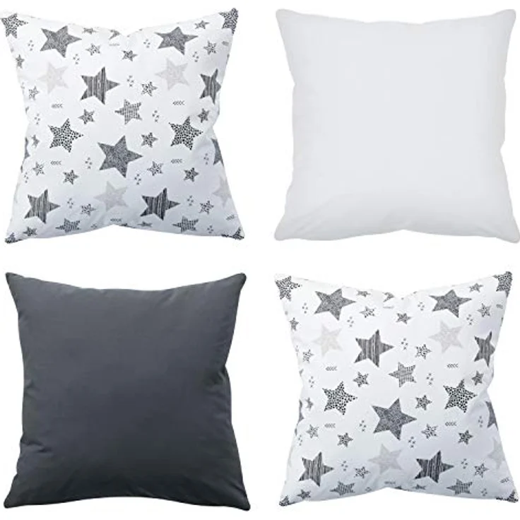 Amilian Dekokissen 4er Set - Dekokissen mit Füllung - 45x45 cm - Deko Kissen – Bild 2