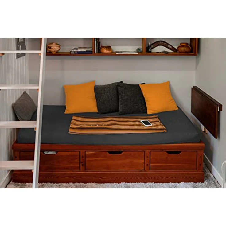 npluseins klassisches Jersey Spannbetttuch - vielen Farben + Größen - 100% Baumwolle 159.192, 120x200 cm, Schokobraun – Bild 9