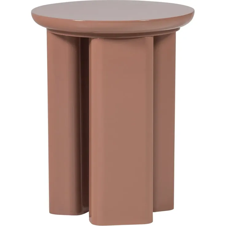 Beistelltisch Orivo - MDF & Holzfurnier Altrosa, Ø 40 cm
