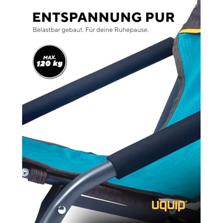Uquip Strandstuhl Sandy Campingstuhl Faltstuhl Klappstuhl Faltbar Niedrig 120 kg Blue/Grey – Bild 6