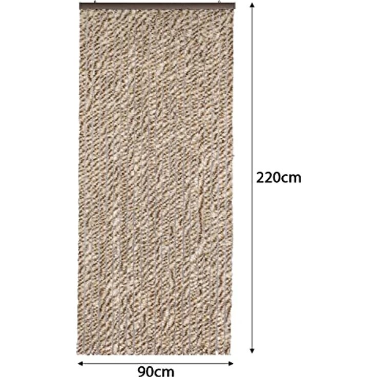 Moritz Flauschvorhang aus Chenille 90 x 220 cm braun grau meliert Türvorhang als Fliegenschutz Insektenschutz für Camping Wohnwagen – Bild 3