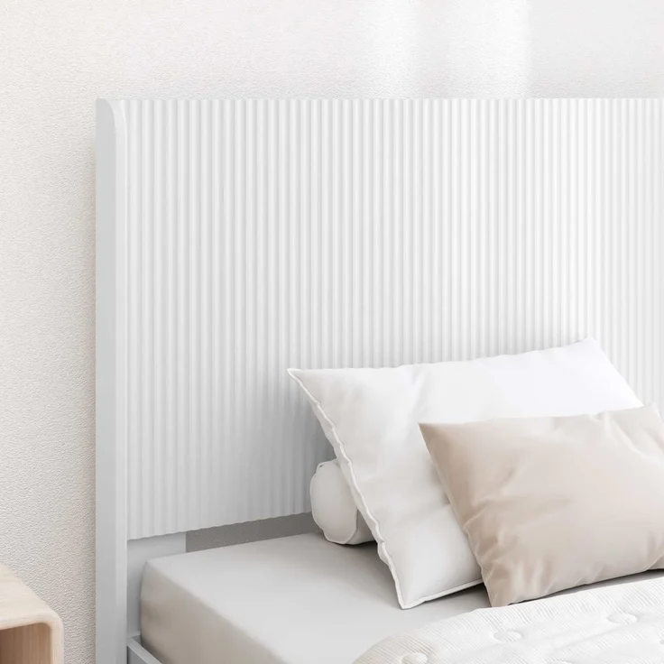 vidaXL Bettgestell mit Stauraum und Kopfteil Weiß 75 x 190 cm 3413989 – Bild 3