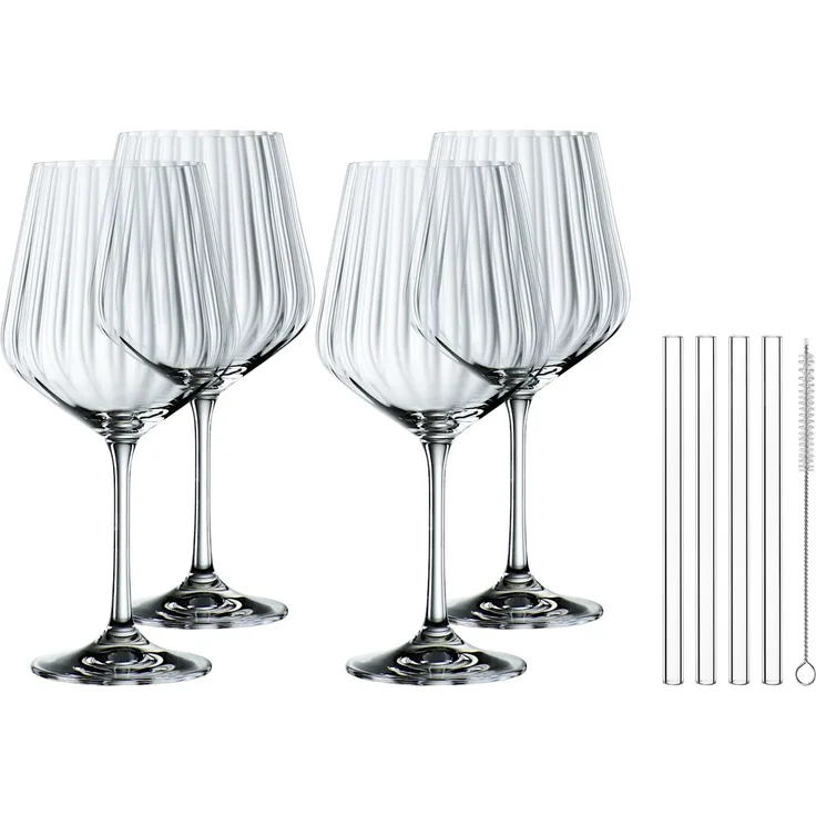 NACHTMANN 103143 TASTES GOOD Gin & Tonic Gläser 4er Set und Glastrinkhalme