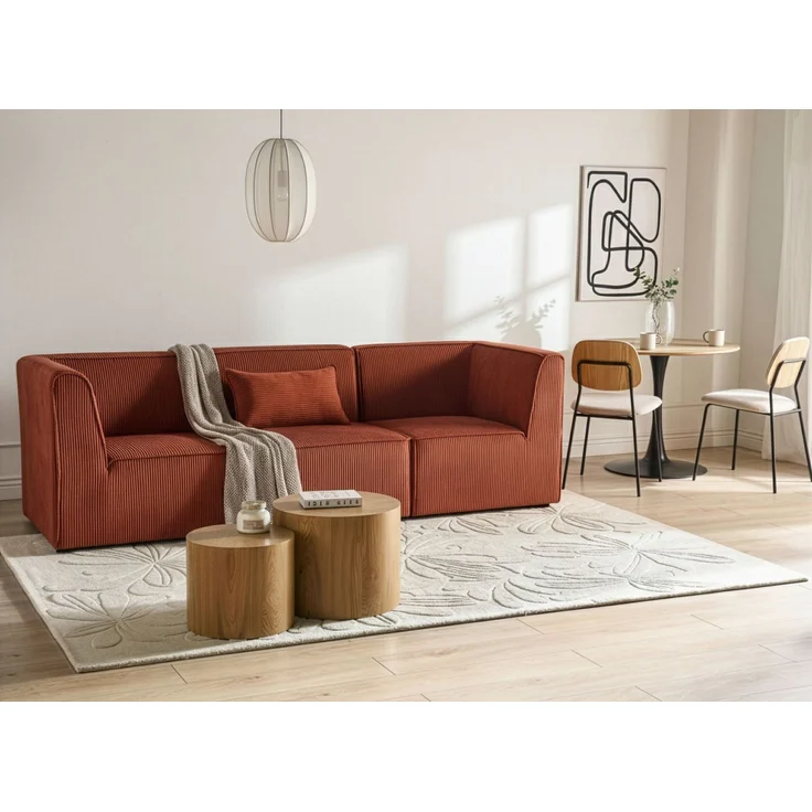 Modulsofa 3-Sitzer LEMVIG Cord Dunkelrot – Bild 3