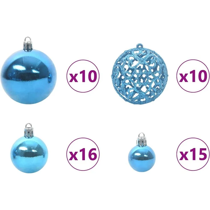 vidaXL Weihnachtsbaum mit LED-Beleuchtung Schwarz 210 cm PVC und Stahl 3396494 – Bild 8