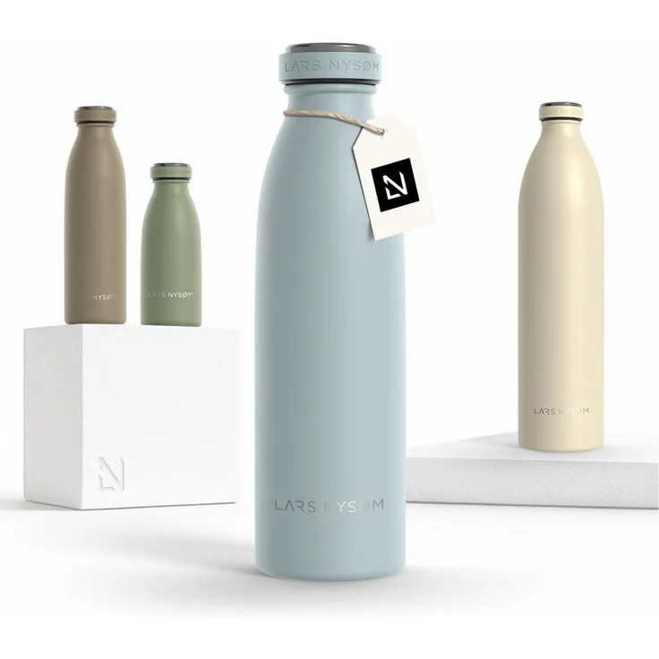 LARS NYSØM Thermoflasche Ren, Isolierflasche mit Vakuum Isolierung: 12h heiß / 24h kühl – Bild 1
