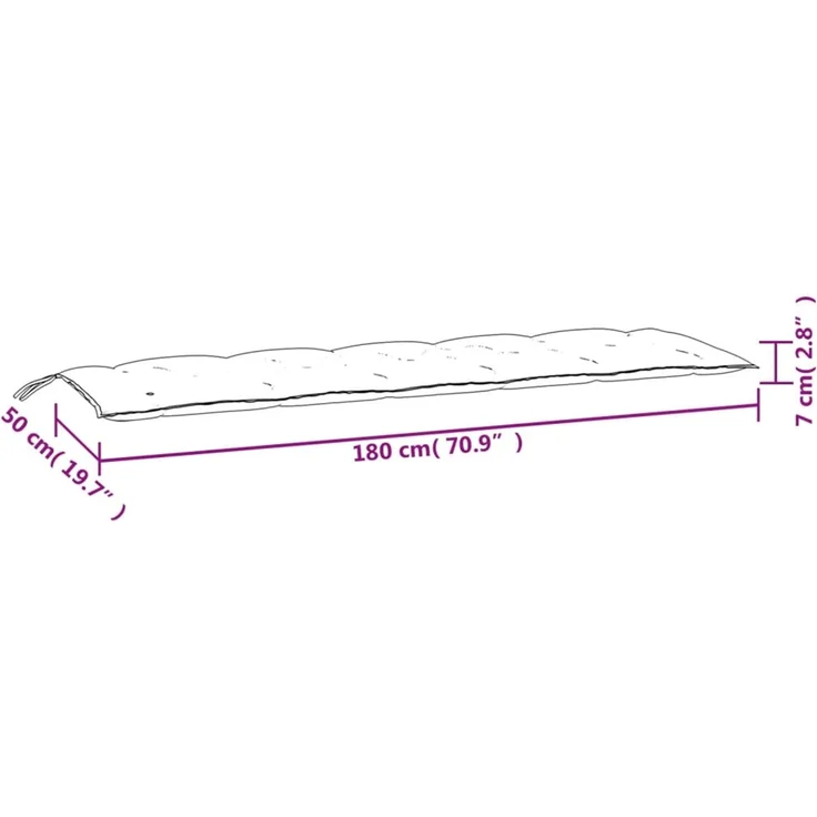 vidaXL Gartenbank-Auflagen 2 Stk. Taupe 180x50x7 cm Oxford-Gewebe 361724 – Bild 8