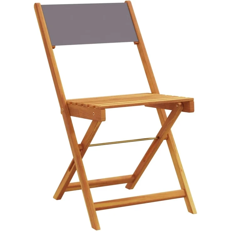 vidaXL Gartenstühle 4 Stk. Klappbar Anthrazit Stoff und Massivholz 3214613 – Bild 2