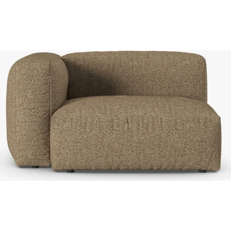 Micadoni Eckmodul mit Armlehne Martina 1-Sitzer 90cm Sitztiefe Boucle Monet Cappuccino Links