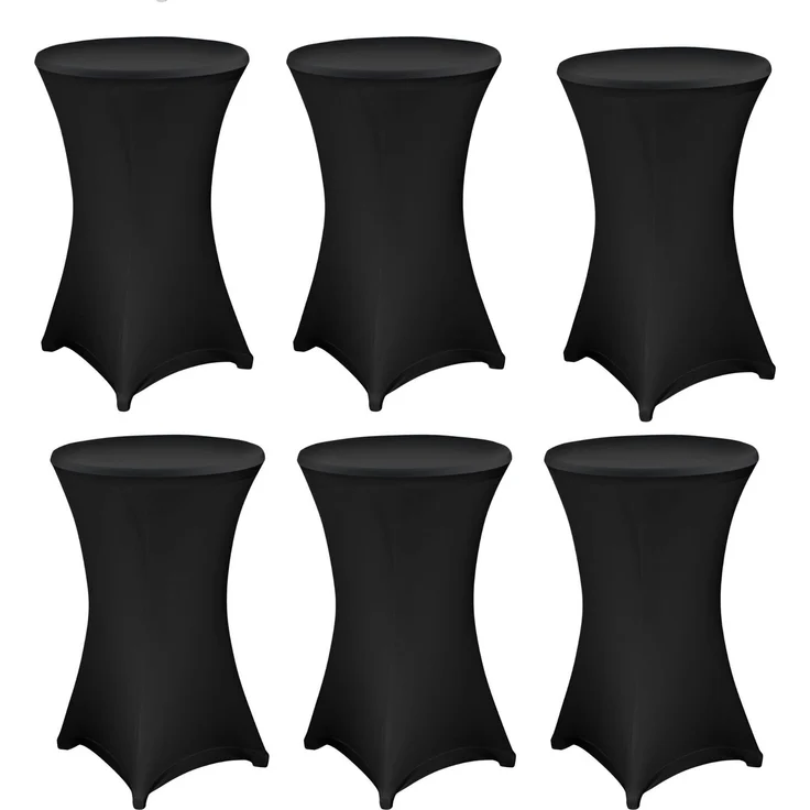 6x Stehtischhusse Husse Stehtisch Schwarz Stretch Ø70cm Bistrotisch Stehtische – Bild 1