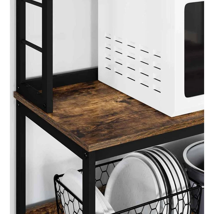 vidaXL Küchenregal Geräucherte Eiche 80 x 40 x 168 cm Holzwerkstoff 883888 – Bild 4