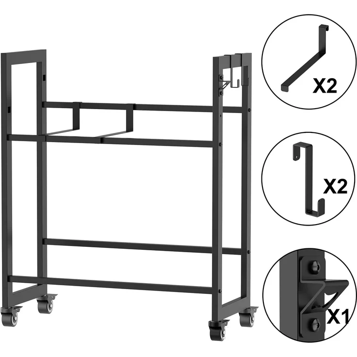 Kastenregal auf Rollen für 4 Getränkekisten Metall Regal 75x32x90 cm mobil – Bild 3