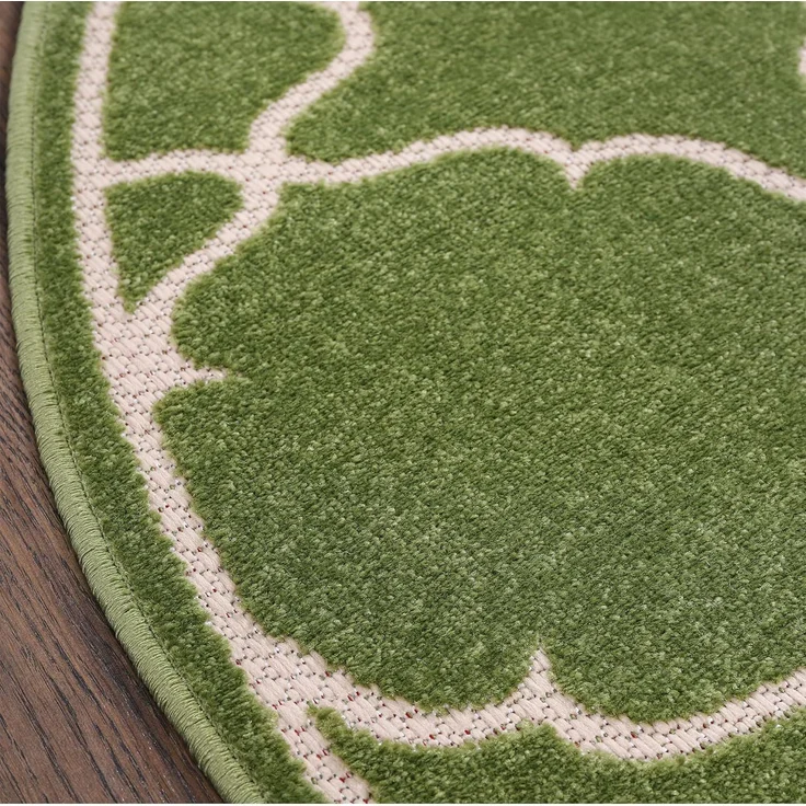 Sanat 'Berlin' Teppich, Höhe: 6 mm, In -und Outdoor geeignet, Grün, 150 cm Rund – Bild 5