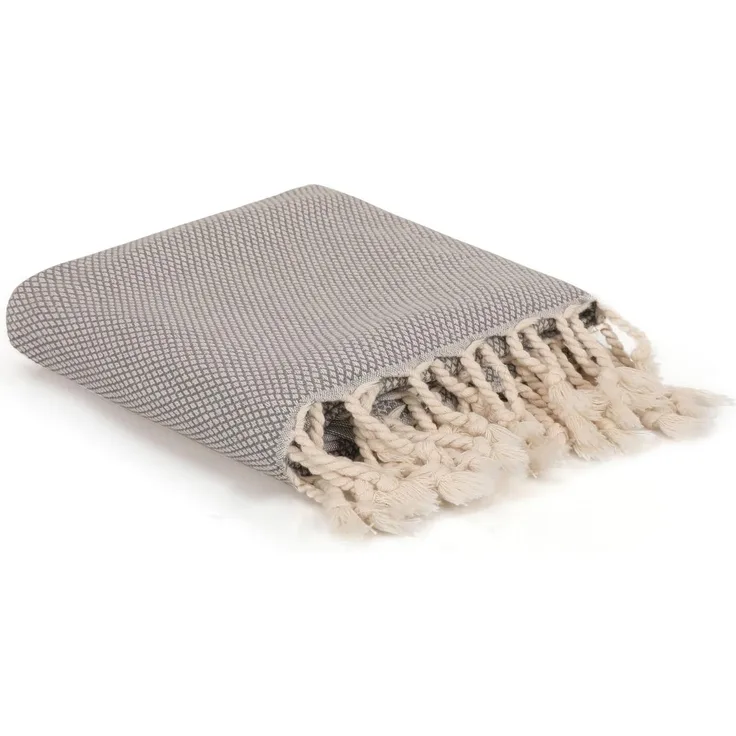 Mijolnir 'Likya - Grey' Fouta (Strandtuch), Grau, 95 x 190 cm