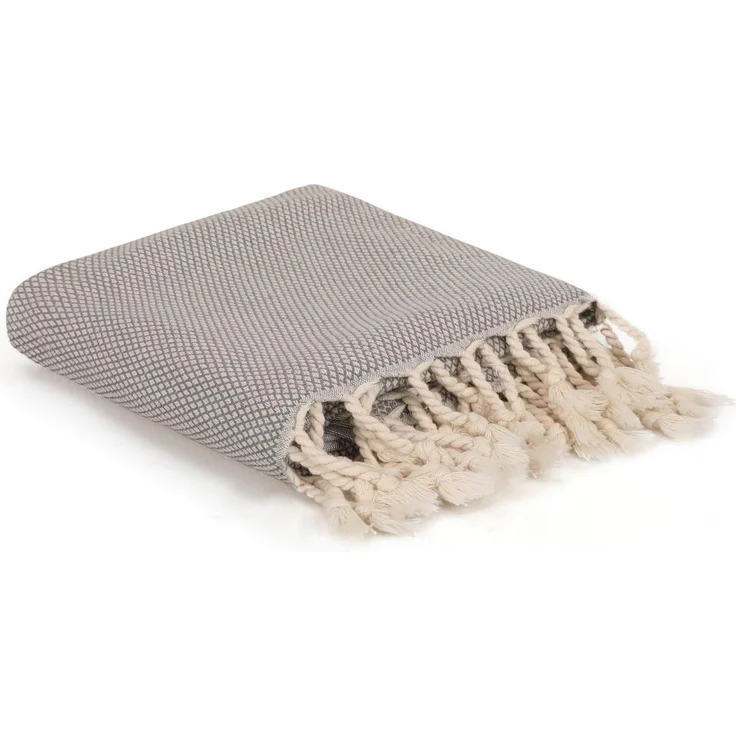 Mijolnir 'Likya - Grey' Fouta (Strandtuch), Grau, 95 x 190 cm – Bild 1