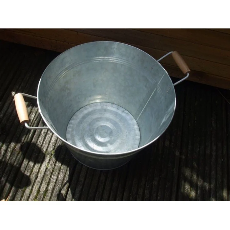 Deko-Impression Pflanzkübel Stabile Zinkschale Eimer Pflanztopf Zinkbottich Blumentopf 42 cm (1 St) – Bild 2