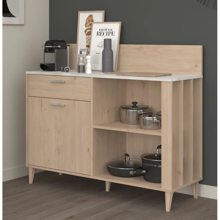 Küchenbuffet >Gala 12< in Jackson Eiche Dekor / Beton-Optik - 120x100x41 (BxHxT) – Bild 3
