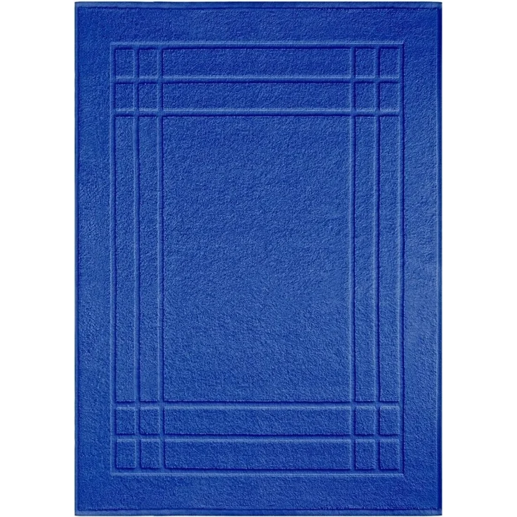 Lashuma Badematte Pure, Höhe 5 mm, schnell trocknend, Baumwolle, rechteckig, Bad Läufer in blau 50x70 cm Baumwolle – Bild 1