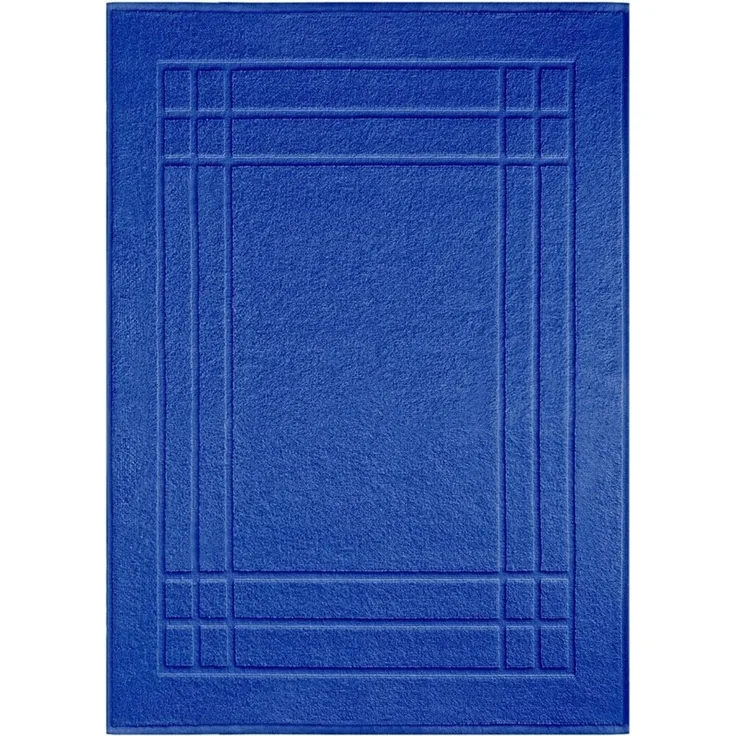 Lashuma Badematte Pure, Höhe 5 mm, schnell trocknend, Baumwolle, rechteckig, Bad Läufer in blau 50x70 cm Baumwolle