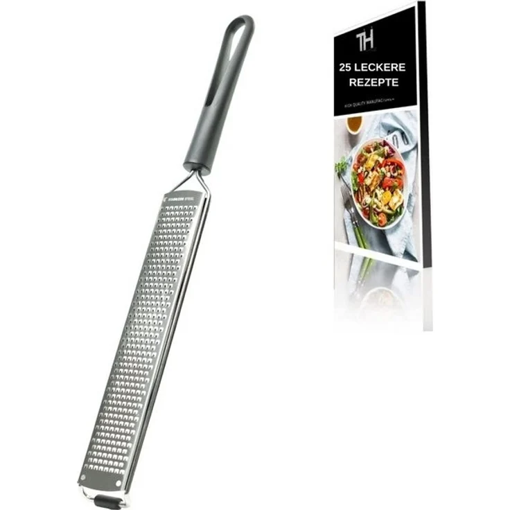 Thiru Multireibe Premium mit Edelstahl Klingen und rutschfestem Fuß inkl. Schutzelement, Fein, Messerscharfe Klingen, inklusive Schutzelemt und Rezeptbuch – Bild 4
