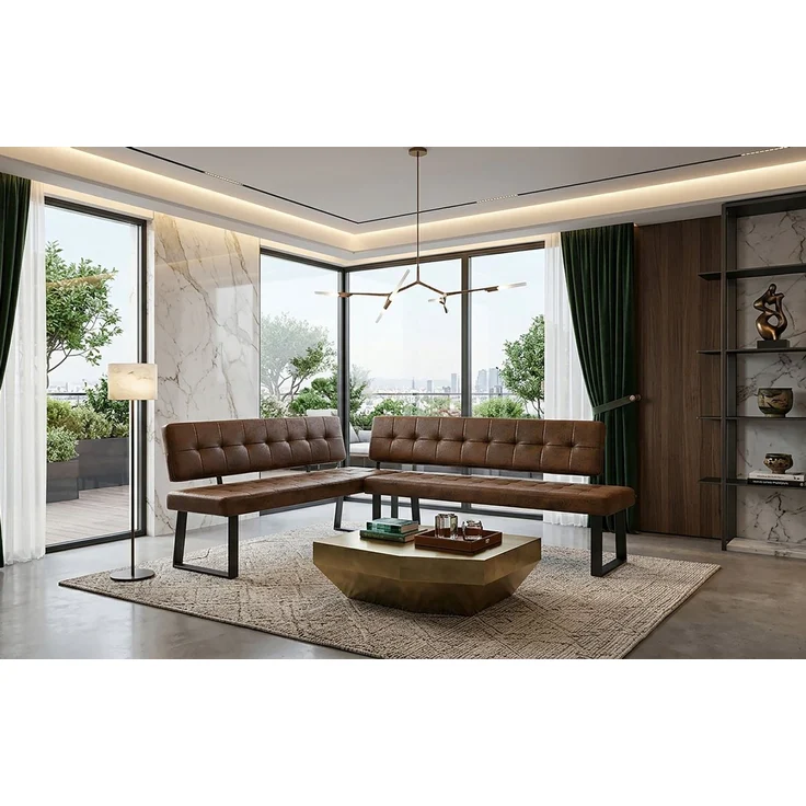 B&D home Eckbank AKA (2-St), beidseitig montierbar, gepolstert, mit Rückenlehne, verschiedene Maße – Bild 1