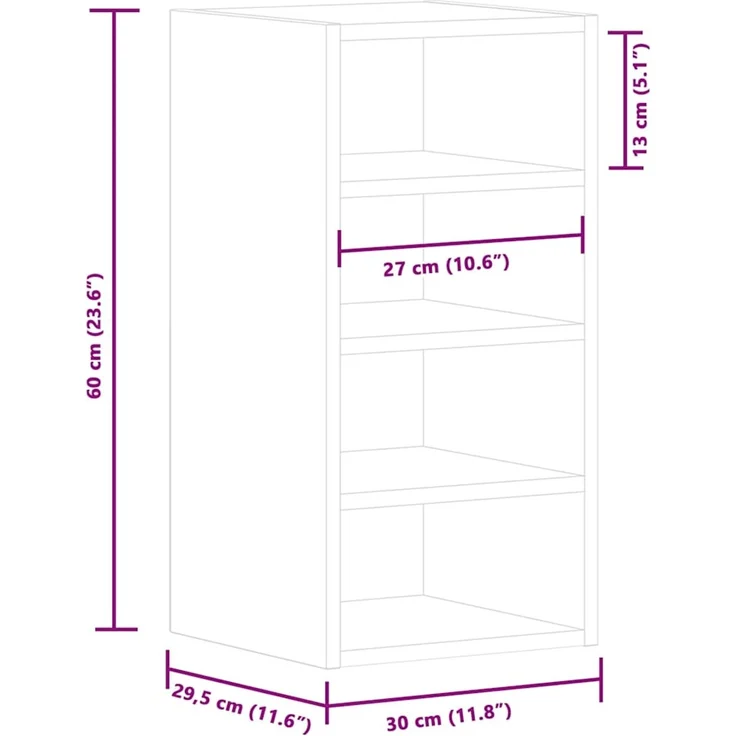 vidaXL Hängeschrank Riga Artisan-Eiche 30x29,5x60 cm Holzwerkstoff 854174 – Bild 9