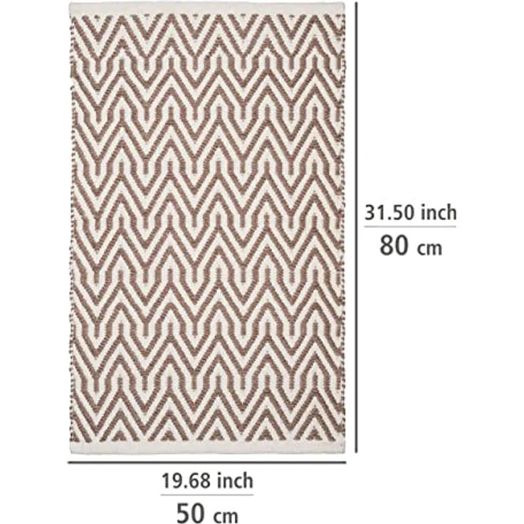 WENKO Badematte Altai, nachhaltiger Badteppich aus 100% Polyester, 50 x 80 cm, Ethno-Style in erdigen Farbtönen – Bild 3