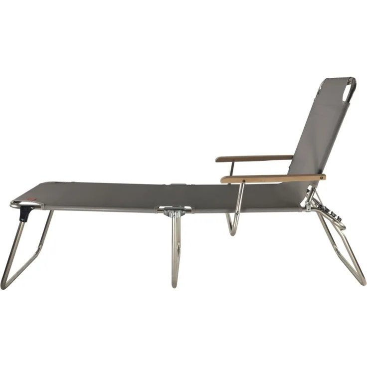 Dreibeinliege Amigo aus Aluminium mit Armlehne, Grau