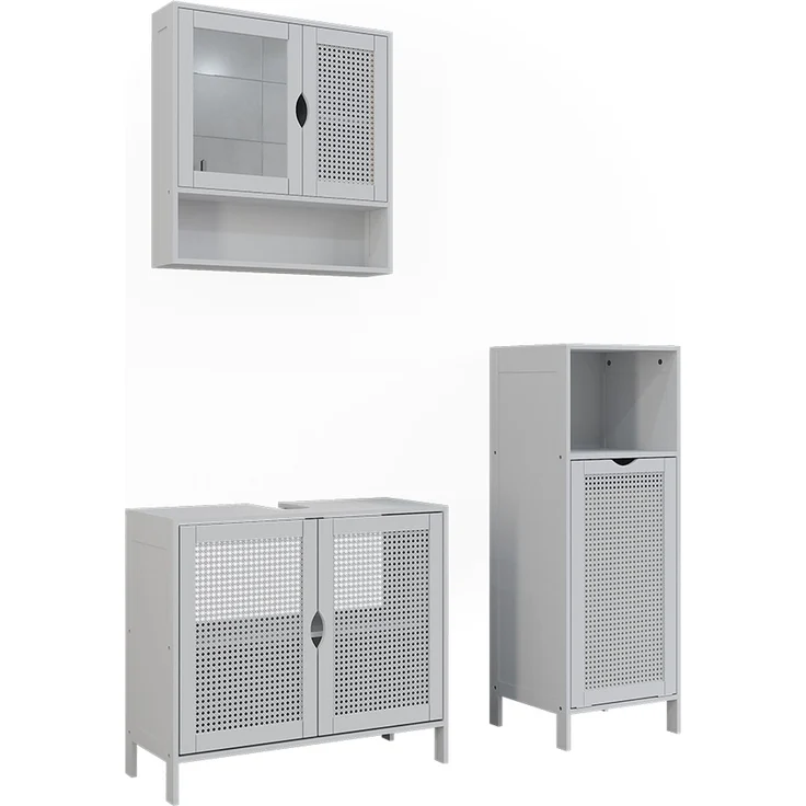 Badmöbel-Set Liora Weiß 3-teilig Vicco – Bild 1