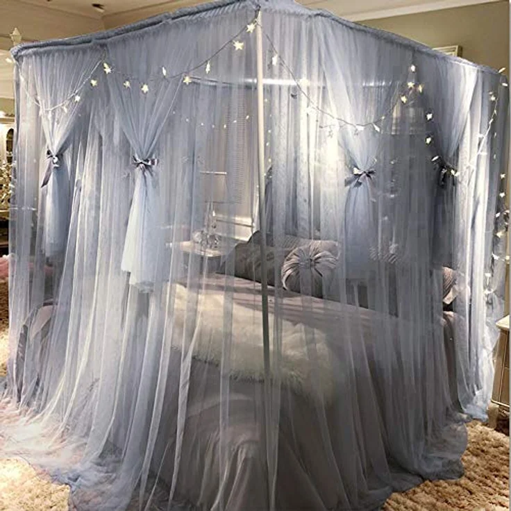 Joyreap Betthimmel mit 4 Ecken für Mädchen und Erwachsene, königliches, luxuriöses, 119.4 cm Bx198.1 cm L, Doppelbett – Bild 4