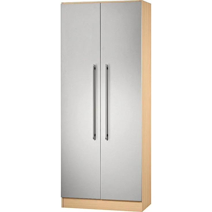 Schrank 5 Ordnerhöhen mit Sockel RE Buche / Silber