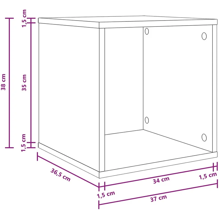 vidaXL Vinyl Album Box Altholz 37 x 36,5 x 38 cm Holzwerkstoff 8012854 – Bild 9