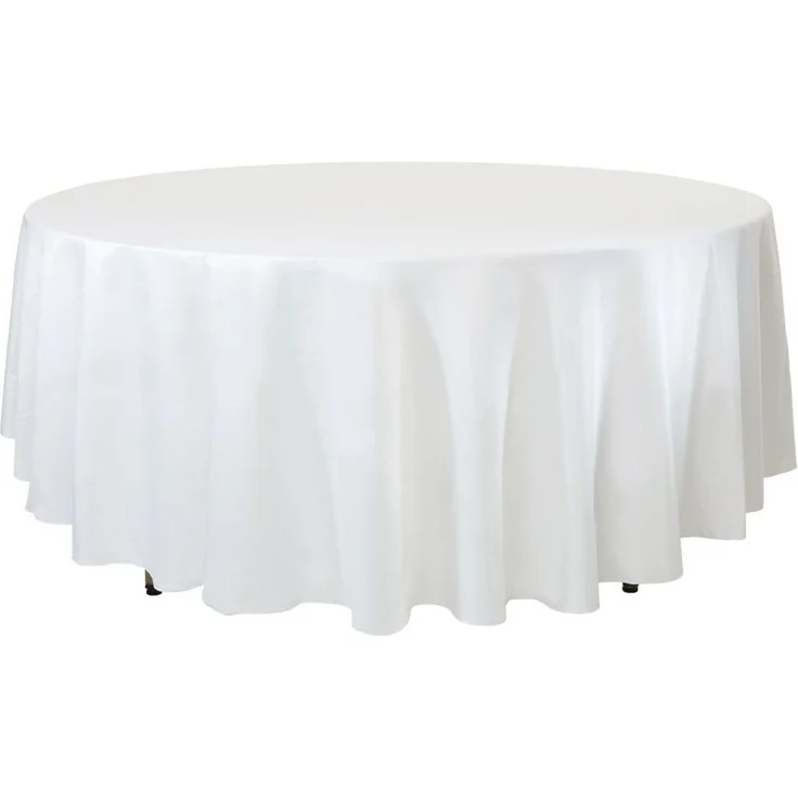 texpot Tischdecke Tischtuch rund Damast weiß 100% Baumwolle (1-tlg) – Bild 2
