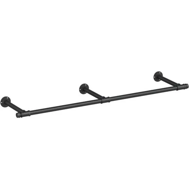 Songmics Kleiderstange für die Wand Kleiderständer Wandmontage schwarz