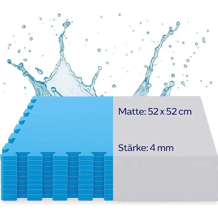 BURI SUMMER Poolmatte 36er Set | 50x50 cm pro Matte | 9,00 m² Gesamtfläche | Blau | Rutschfeste Bodenfliesen für Pool, Whirlpool, Garten & Fitness | 4 mm dick | Erweiterbares Stecksystem – Bild 3