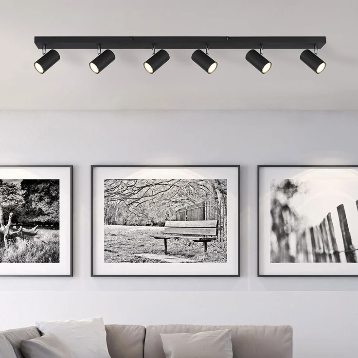 Deckenstrahler Deckenlampe, Metall schwarz, bewegliche Spots – Bild 6