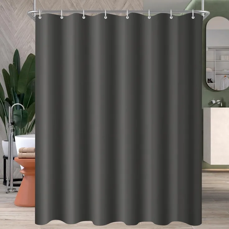Duschvorhang Polyester Antischimmel Dunkelgrau 80 x 200 cm