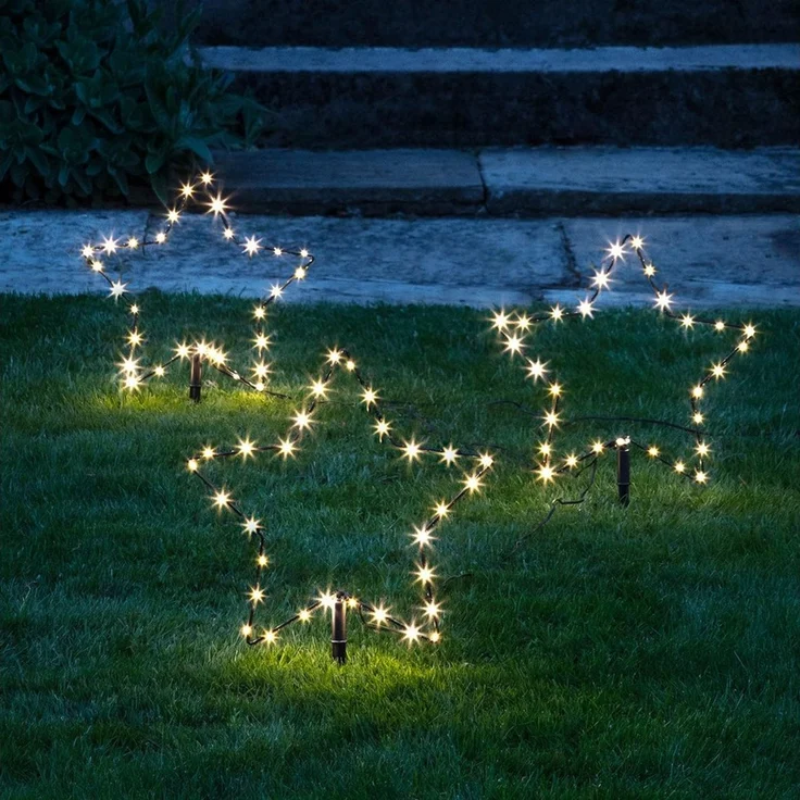 Lights4fun LED-Stern für außen 3er Set Osby Stern Stableuchten Weihnachtsdeko Außen, LED fest integriert – Bild 2