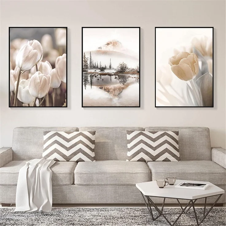Poster 3er Set Vintage Schlafzimmer Wohnzimmer Stil B 40 x 50 cm – Bild 1