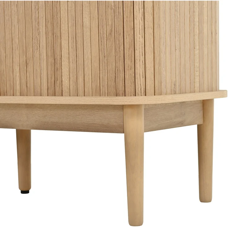 Sideboard 141 x 40 x 77 cm mit 3 Rattanschubladen und Schiebetüren – Natur – Bild 8