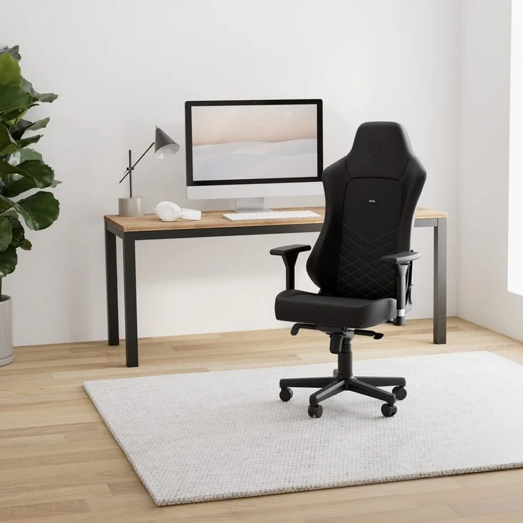 Noblechairs Hero - Gepolsterter Sitz - Gepolsterte Rückenlehne - Schwarz - Schwarz - Kunstleder - Kunstleder – Bild 1