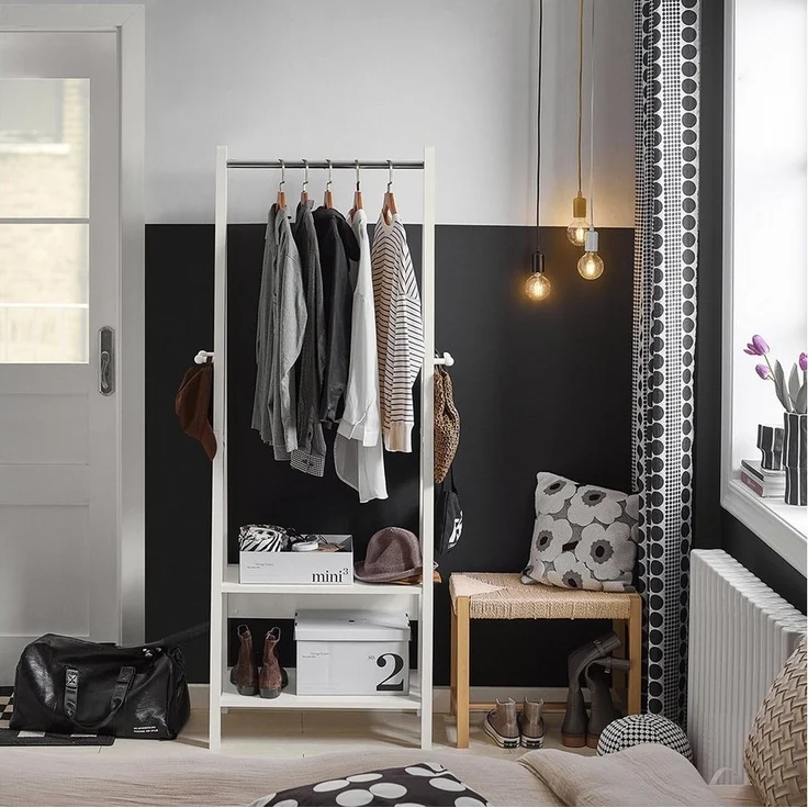 SoBuy Kleiderständer FRG59, Kleiderstange Garderobenständer Kindergarderobe mit zwei Ablagen – Bild 3