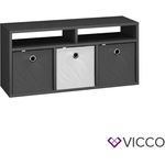 Vicco Raumteiler Standregal Bücherregal Anthrazit Büroregal Hylda mit Faltboxen