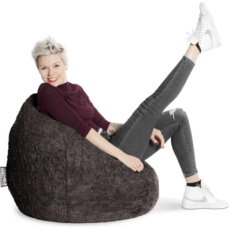 Sitting Point Sitzsack Fluffy XL ca. 220 Liter anthrazit – Bild 6